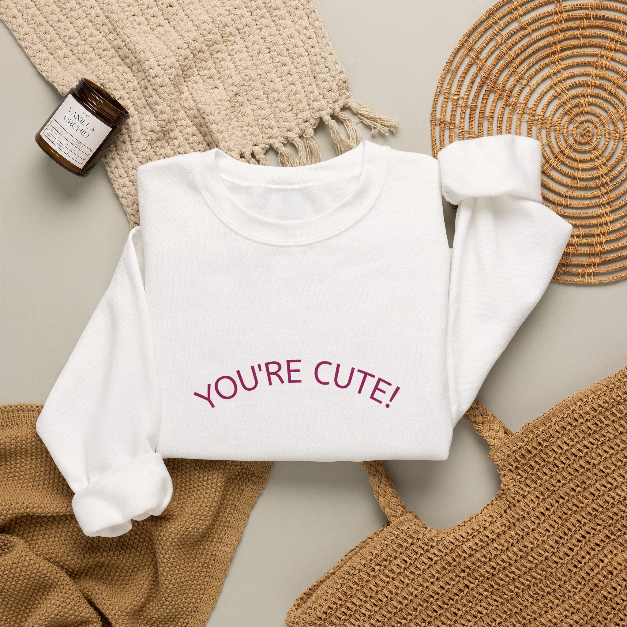 You're cute! Crewneck Sweatshirt